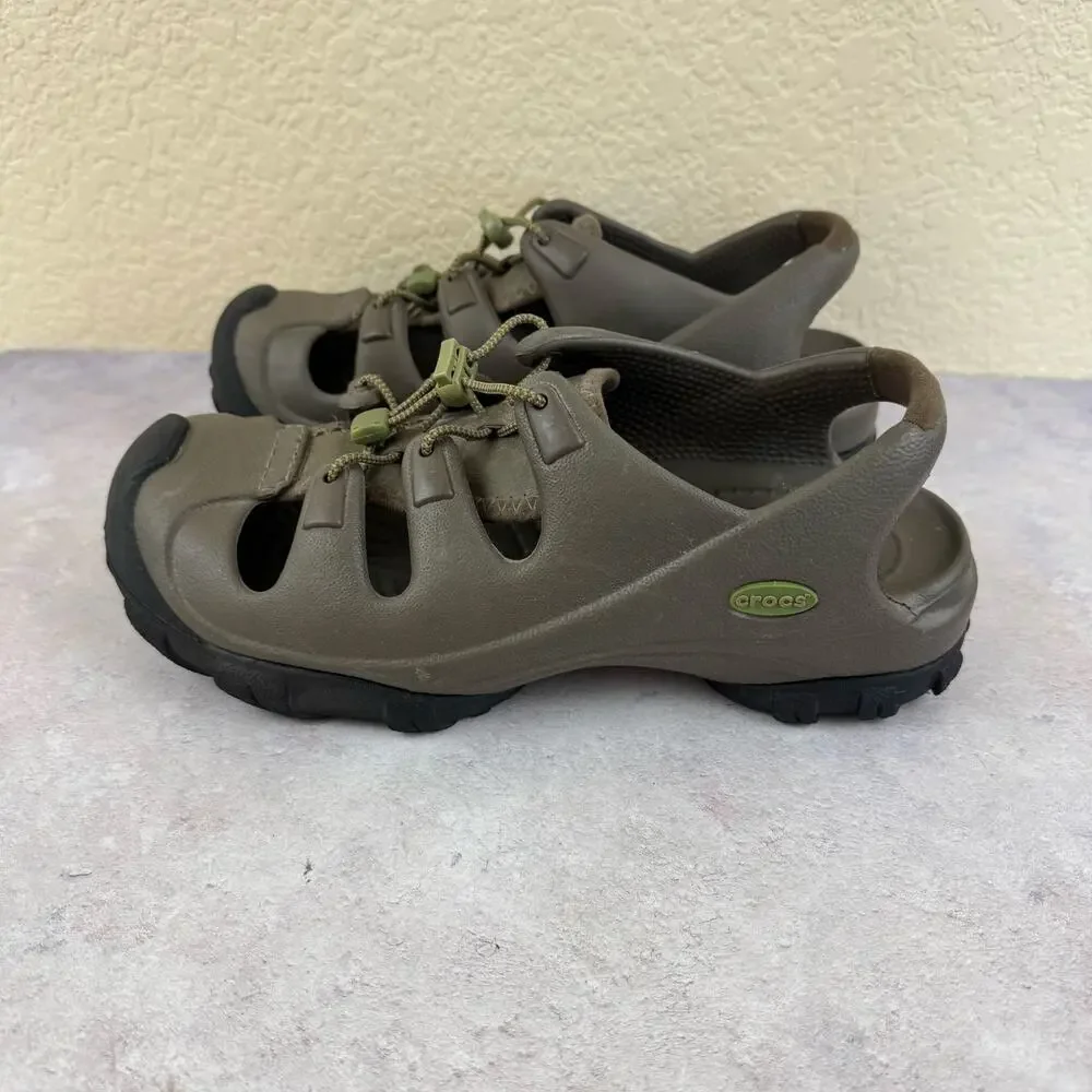 Crocs Trailbreak Hiking Sandals Womens 9 Mens 7 Green Water Shoes Closed Toe